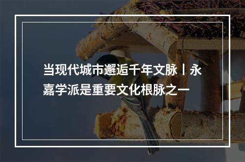 当现代城市邂逅千年文脉丨永嘉学派是重要文化根脉之一