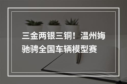 三金两银三铜！温州娒驰骋全国车辆模型赛