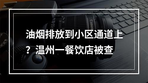 油烟排放到小区通道上？温州一餐饮店被查