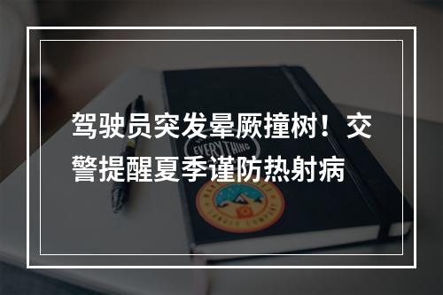 驾驶员突发晕厥撞树！交警提醒夏季谨防热射病
