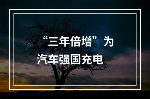 “三年倍增”为汽车强国充电