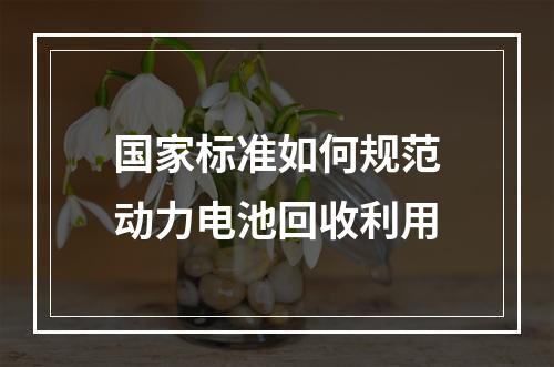 国家标准如何规范动力电池回收利用