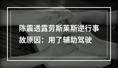 陈震透露劳斯莱斯逆行事故原因：用了辅助驾驶