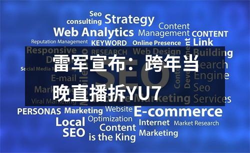 雷军宣布：跨年当晚直播拆YU7