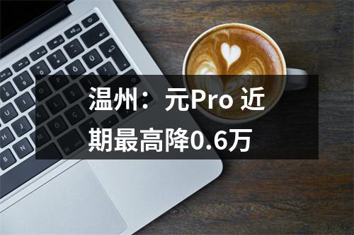 温州：元Pro 近期最高降0.6万