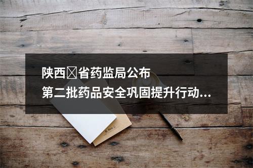 陕西​省药监局公布第二批药品安全巩固提升行动典型案例