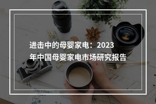 进击中的母婴家电：2023年中国母婴家电市场研究报告