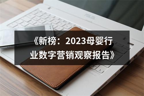 《新榜：2023母婴行业数字营销观察报告》