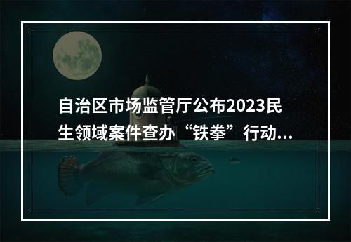 自治区市场监管厅公布2023民生领域案件查办“铁拳”行动第四批典型案例