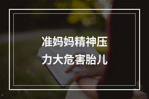 准妈妈精神压力大危害胎儿