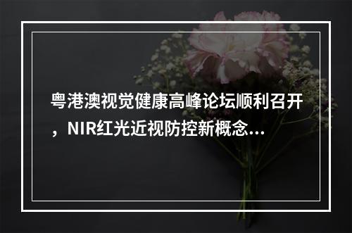 粤港澳视觉健康高峰论坛顺利召开，NIR红光近视防控新概念引全场关注