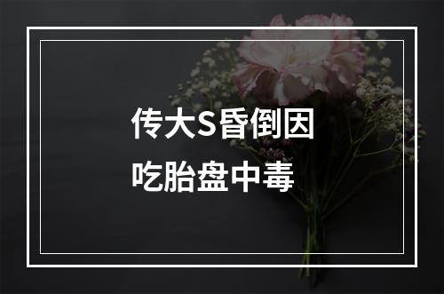 传大S昏倒因吃胎盘中毒