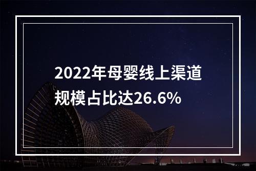 2022年母婴线上渠道规模占比达26.6%