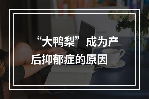 “大鸭梨”成为产后抑郁症的原因