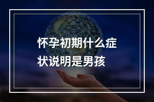 怀孕初期什么症状说明是男孩