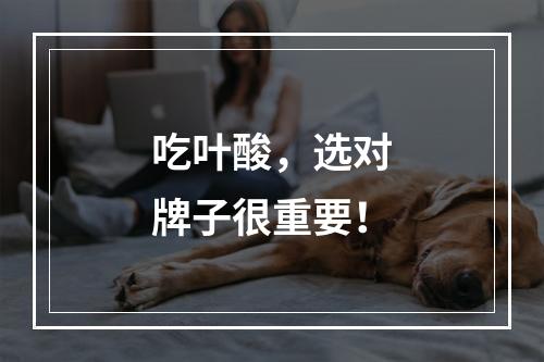 吃叶酸，选对牌子很重要！