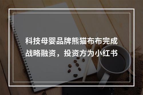 科技母婴品牌熊猫布布完成战略融资，投资方为小红书