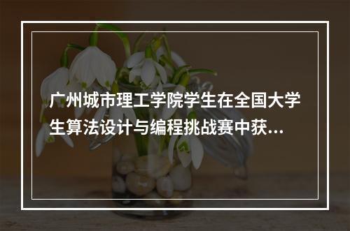 广州城市理工学院学生在全国大学生算法设计与编程挑战赛中获得铜牌