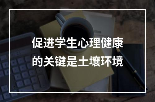 促进学生心理健康的关键是土壤环境