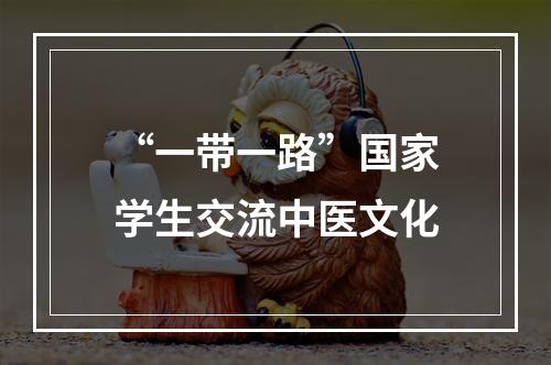“一带一路”国家学生交流中医文化