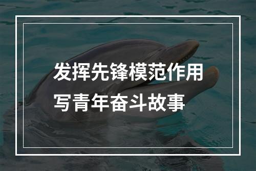 发挥先锋模范作用写青年奋斗故事