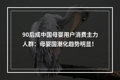 90后成中国母婴用户消费主力人群：母婴国潮化趋势明显！