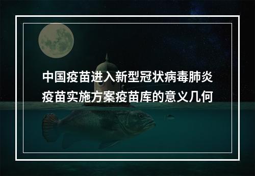 中国疫苗进入新型冠状病毒肺炎疫苗实施方案疫苗库的意义几何