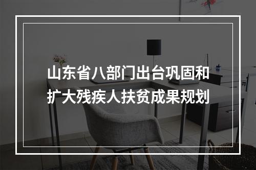 山东省八部门出台巩固和扩大残疾人扶贫成果规划