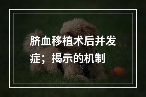 脐血移植术后并发症；揭示的机制