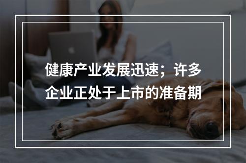 健康产业发展迅速；许多企业正处于上市的准备期