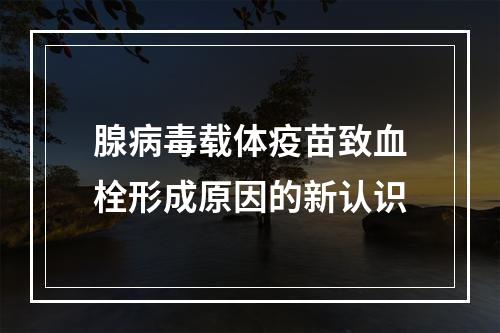 腺病毒载体疫苗致血栓形成原因的新认识