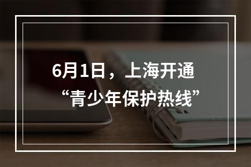 6月1日，上海开通“青少年保护热线”