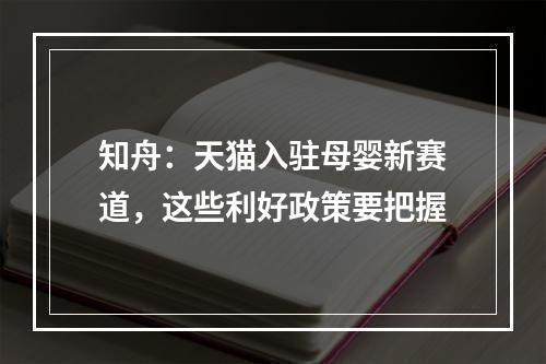 知舟：天猫入驻母婴新赛道，这些利好政策要把握