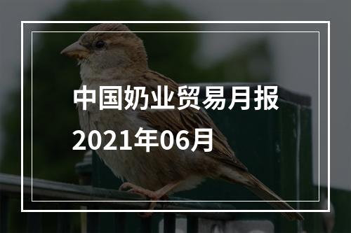 中国奶业贸易月报2021年06月