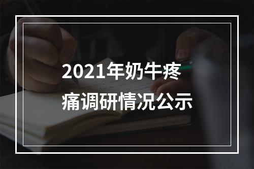 2021年奶牛疼痛调研情况公示
