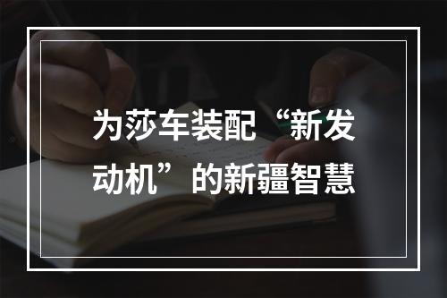 为莎车装配“新发动机”的新疆智慧