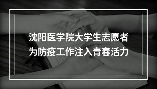 沈阳医学院大学生志愿者为防疫工作注入青春活力