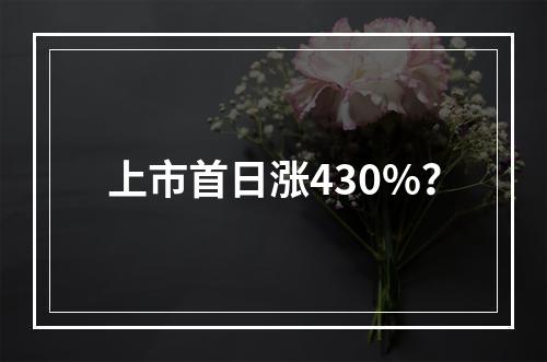 上市首日涨430%？