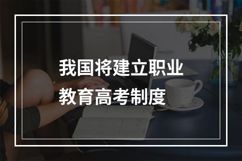 我国将建立职业教育高考制度