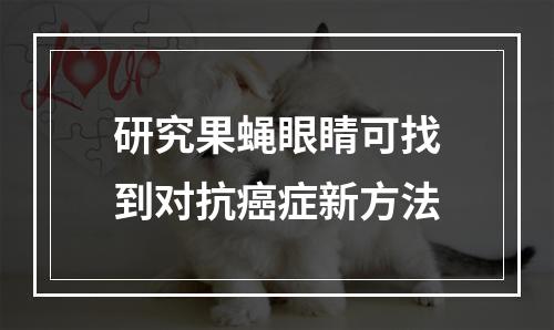研究果蝇眼睛可找到对抗癌症新方法