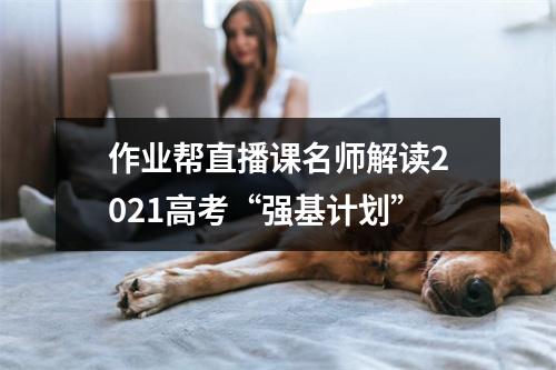 作业帮直播课名师解读2021高考“强基计划”