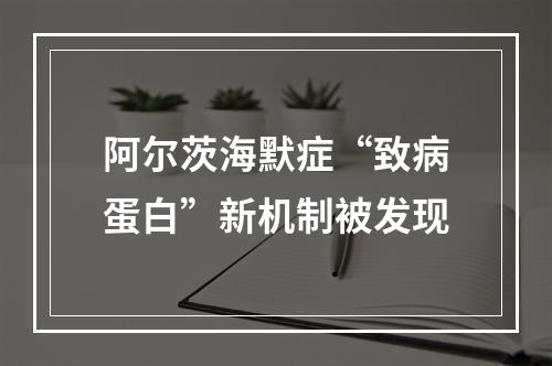 阿尔茨海默症“致病蛋白”新机制被发现