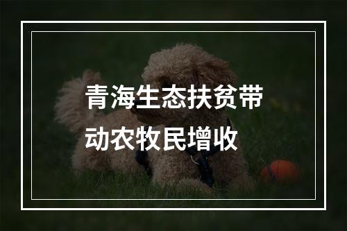 青海生态扶贫带动农牧民增收
