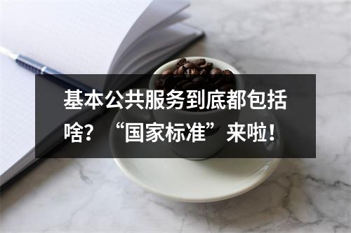 基本公共服务到底都包括啥？“国家标准”来啦！