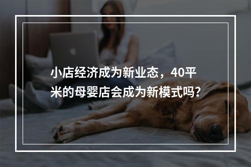 小店经济成为新业态，40平米的母婴店会成为新模式吗？