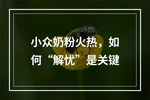小众奶粉火热，如何“解忧”是关键