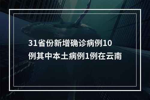 31省份新增确诊病例10例其中本土病例1例在云南
