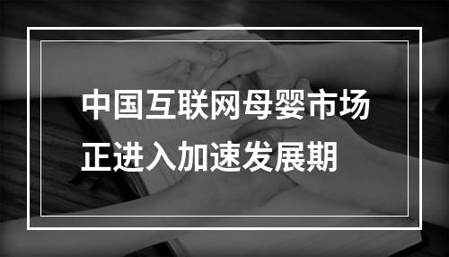 中国互联网母婴市场正进入加速发展期