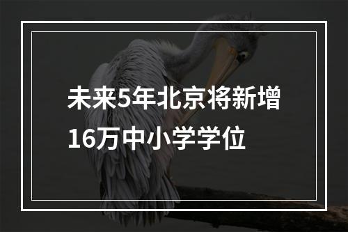 未来5年北京将新增16万中小学学位