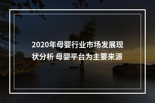 2020年母婴行业市场发展现状分析 母婴平台为主要来源